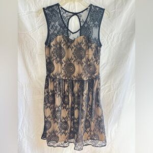 Ixia Black Lace Overlay Dress